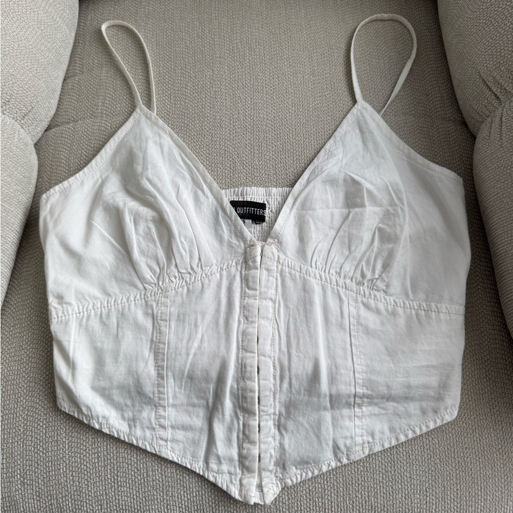 Urban Outfitters White Cropped Corset Top